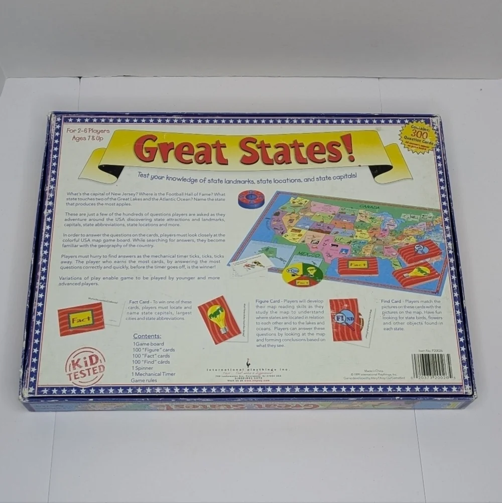 Great States United States Facts Board Game